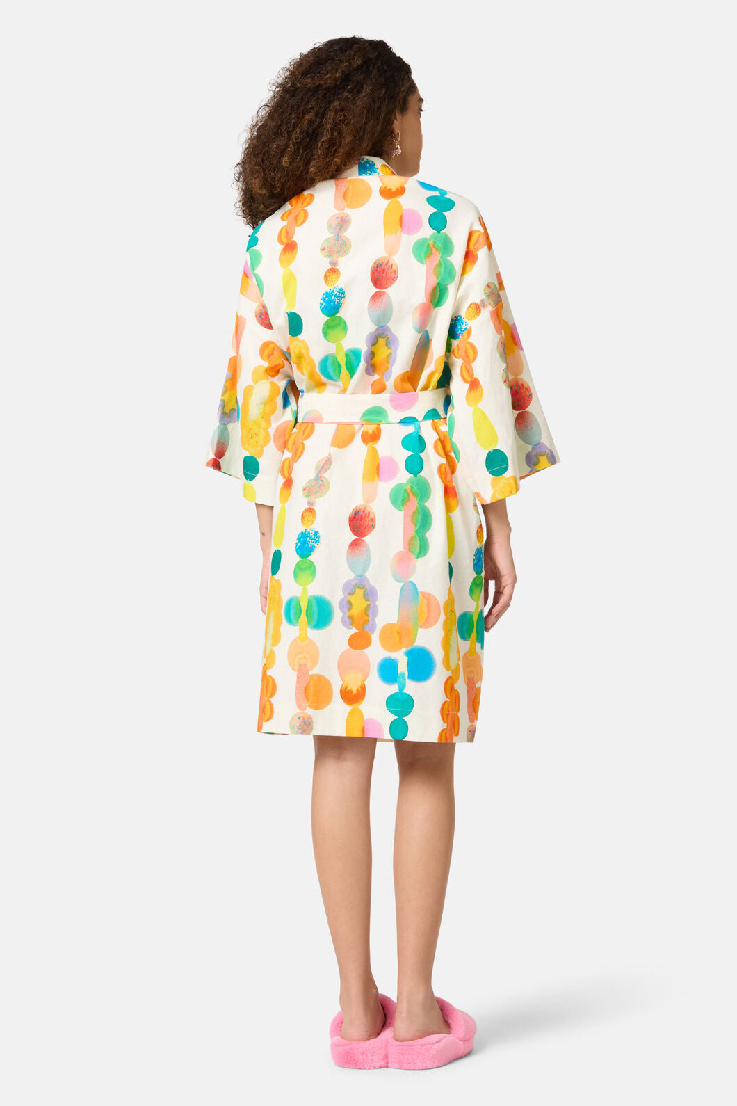 Gorman - Rainbow Drops Linen Bathrobe - print