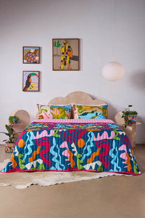 Gorman - Fluid Rhythm Quilted Coverlet - print