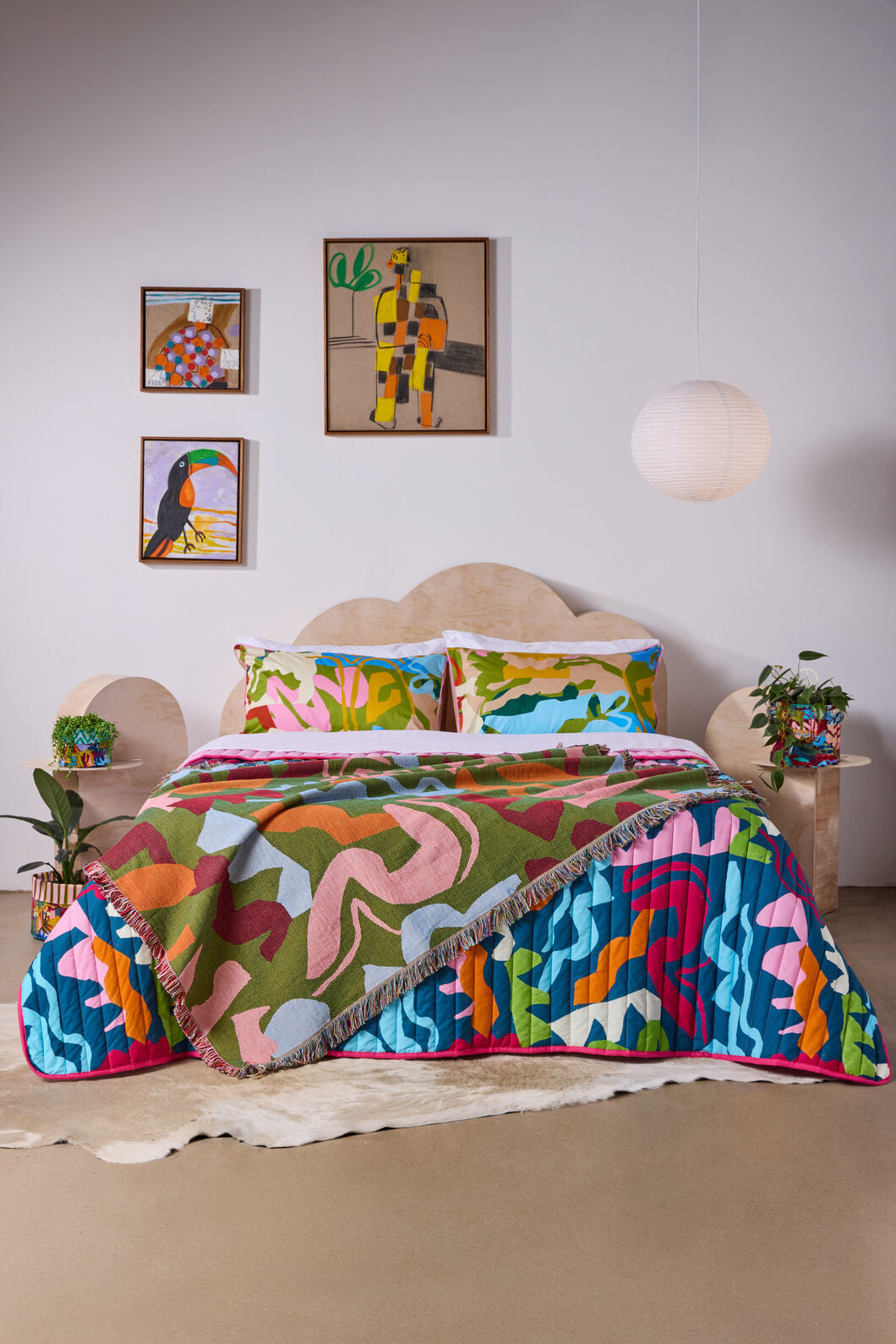 Gorman - Khaki Tango Jacquard Throw - multi