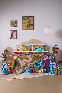 Gorman - Khaki Tango Jacquard Throw - multi