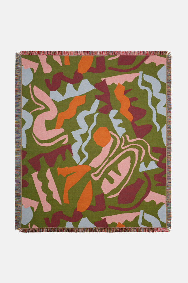 Gorman - Khaki Tango Jacquard Throw - multi