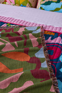 Gorman - Khaki Tango Jacquard Throw - multi