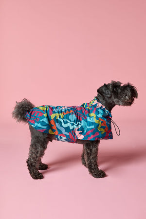 Gorman - Fluid Rhythm Navy Pet Raincoat - print