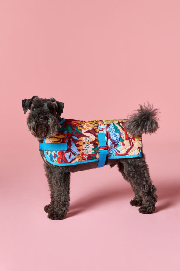 Gorman - Living Tapestry Rust Quilted Pet Coat - print