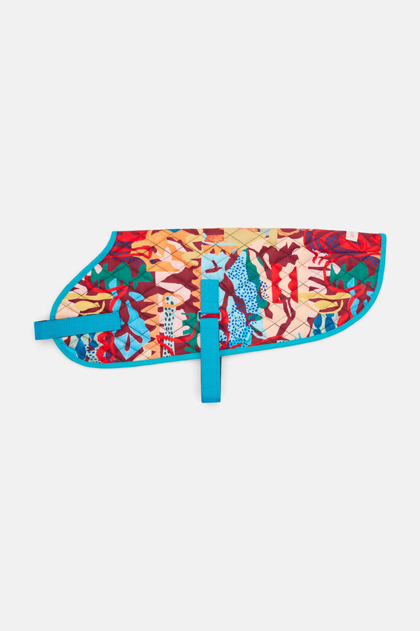 Gorman - Living Tapestry Rust Quilted Pet Coat - print