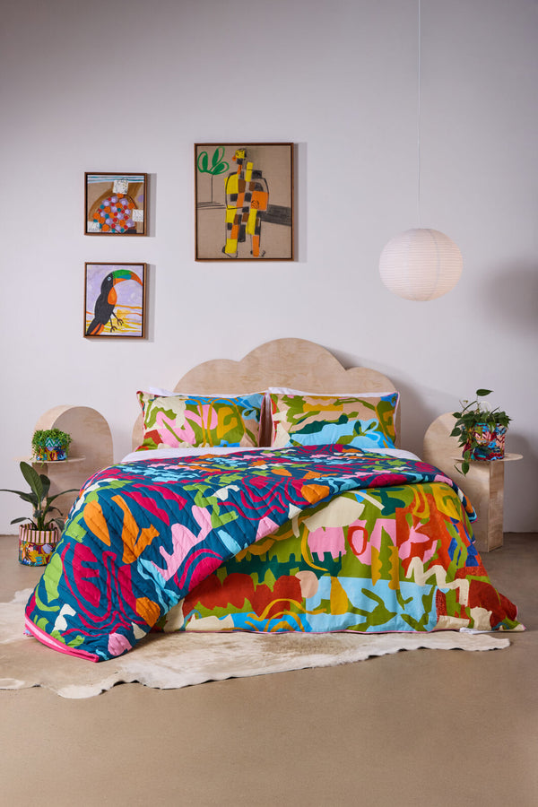 Gorman - Fluid Rhythm Quilted Coverlet-KB - print