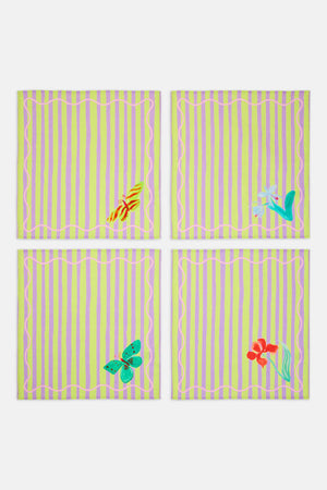 Gorman - Electric Eden Napkin Set Of 4 - print