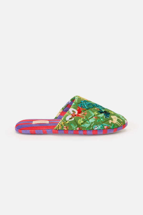 Gorman - Orchid Safari Quilted Slippers - print