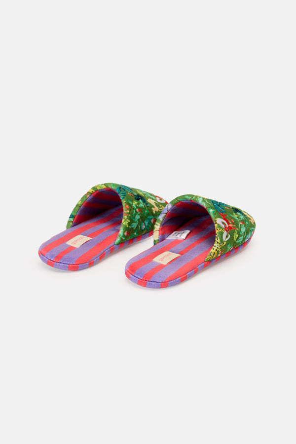Gorman - Orchid Safari Quilted Slippers - print