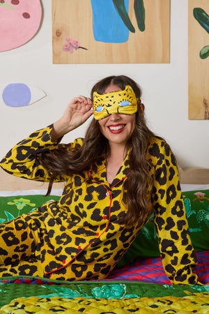 Gorman - Leopard Silk Eye Mask And Scrunchie set - print