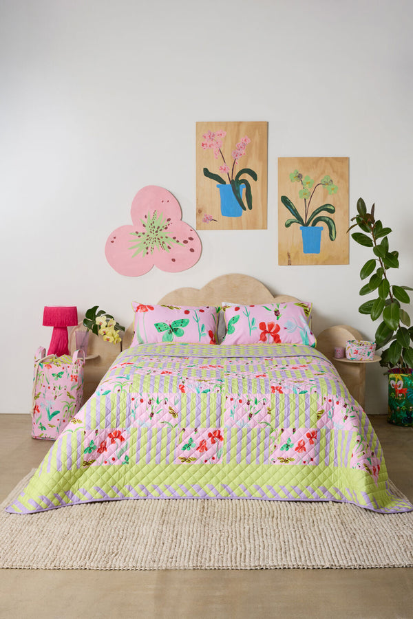 Gorman - Electric Eden Quilted Coverlet S/D - print