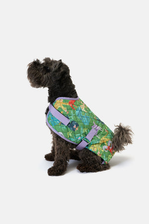 Gorman - Orchid Safari Quilted Dog Coat - print