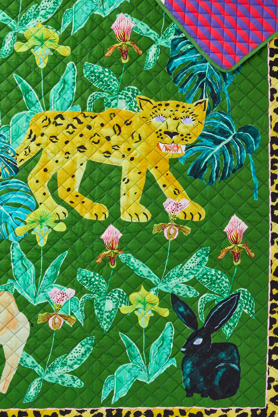 Gorman - Orchid Safari Quilted Coverlet Q/K - print