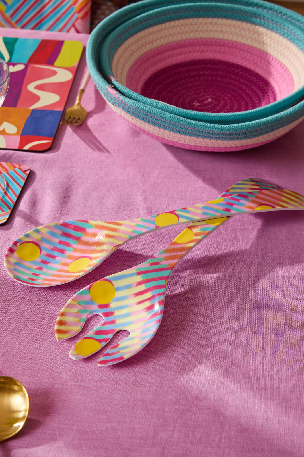 Gorman - Vivid Eclipse Salad Servers - print