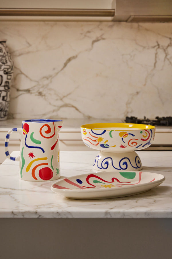 Gorman - Joyburst Ceramic Footed Bowl - print