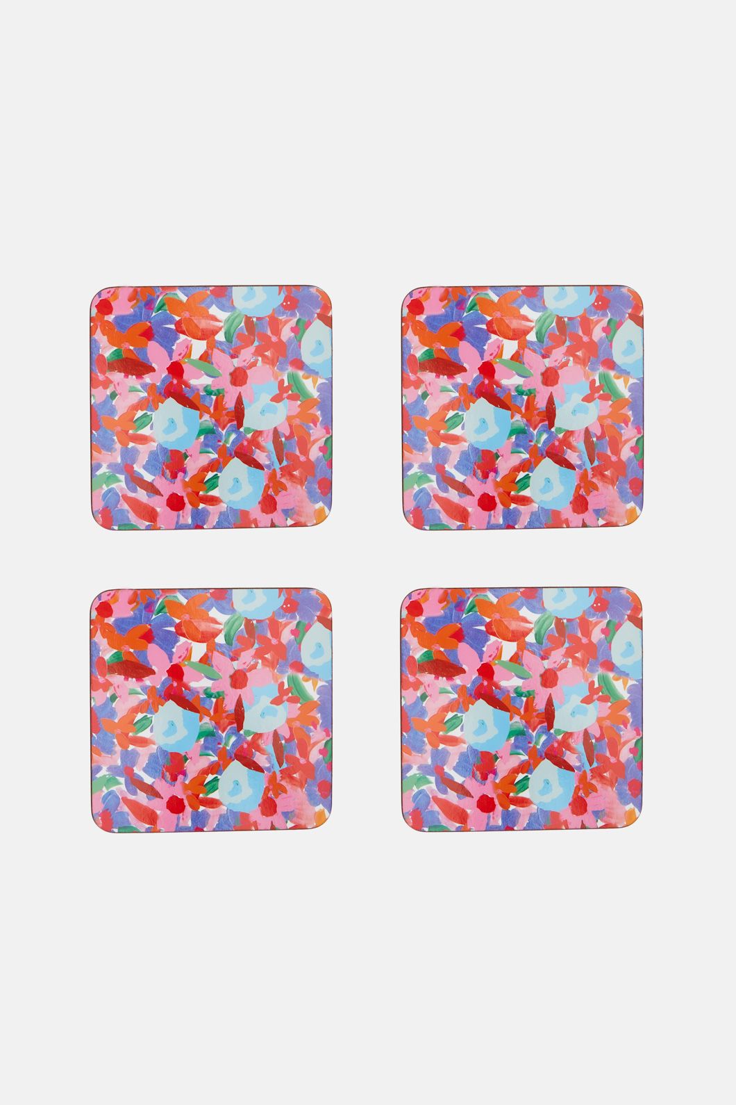 Painted Blossom Coaster Set 4