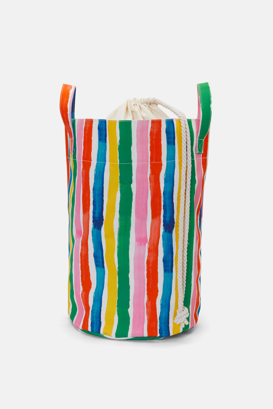 Painted Stripe Laundry Basket