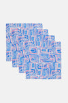 Gorman - Sapphire Napkin Set 4 - print