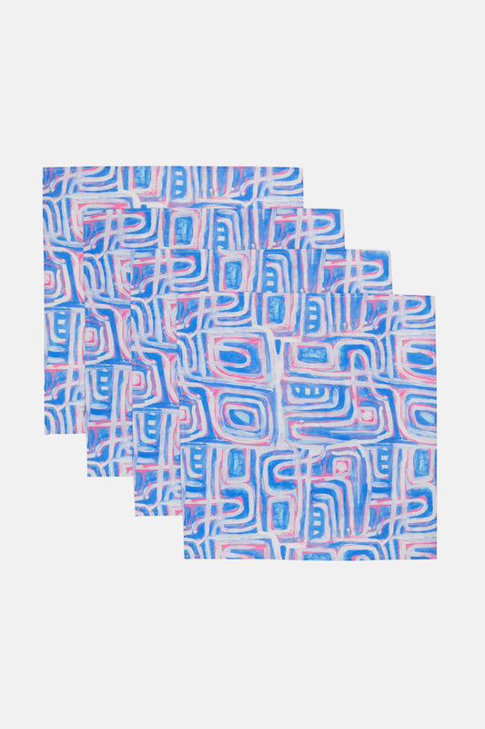 Gorman - Sapphire Napkin Set 4 - print