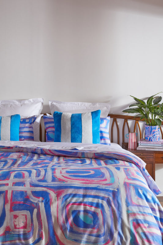 Gorman - Sapphire Bedding Set Qb - print