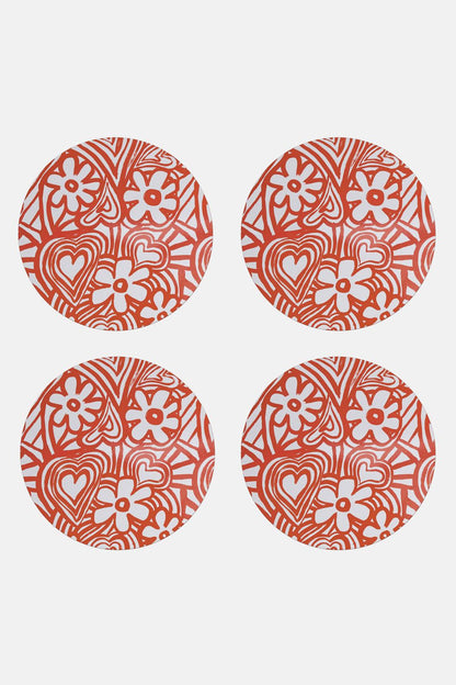 Gorman - Red Flower Placemat Set 4 - print