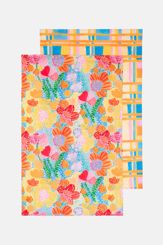 Gorman - Spotted Flower Tea Towel Set - print