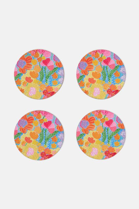 Gorman - Spotted Flower Coaster Set 4 - print