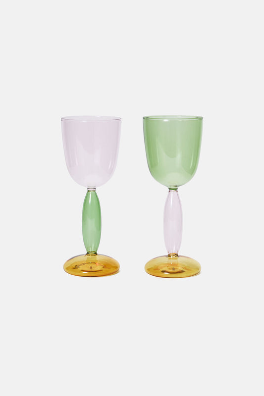 Gorman - Rose Wine Glass Set 2 - multi