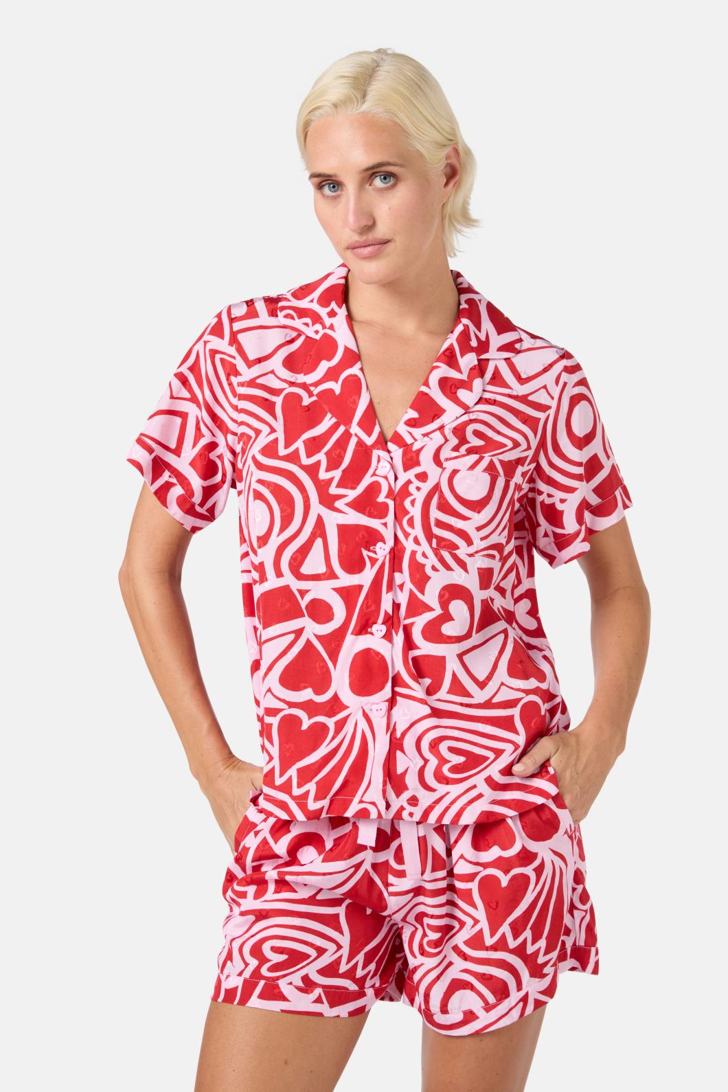 Gorman - Queen Of Hearts Short PJ Set - print