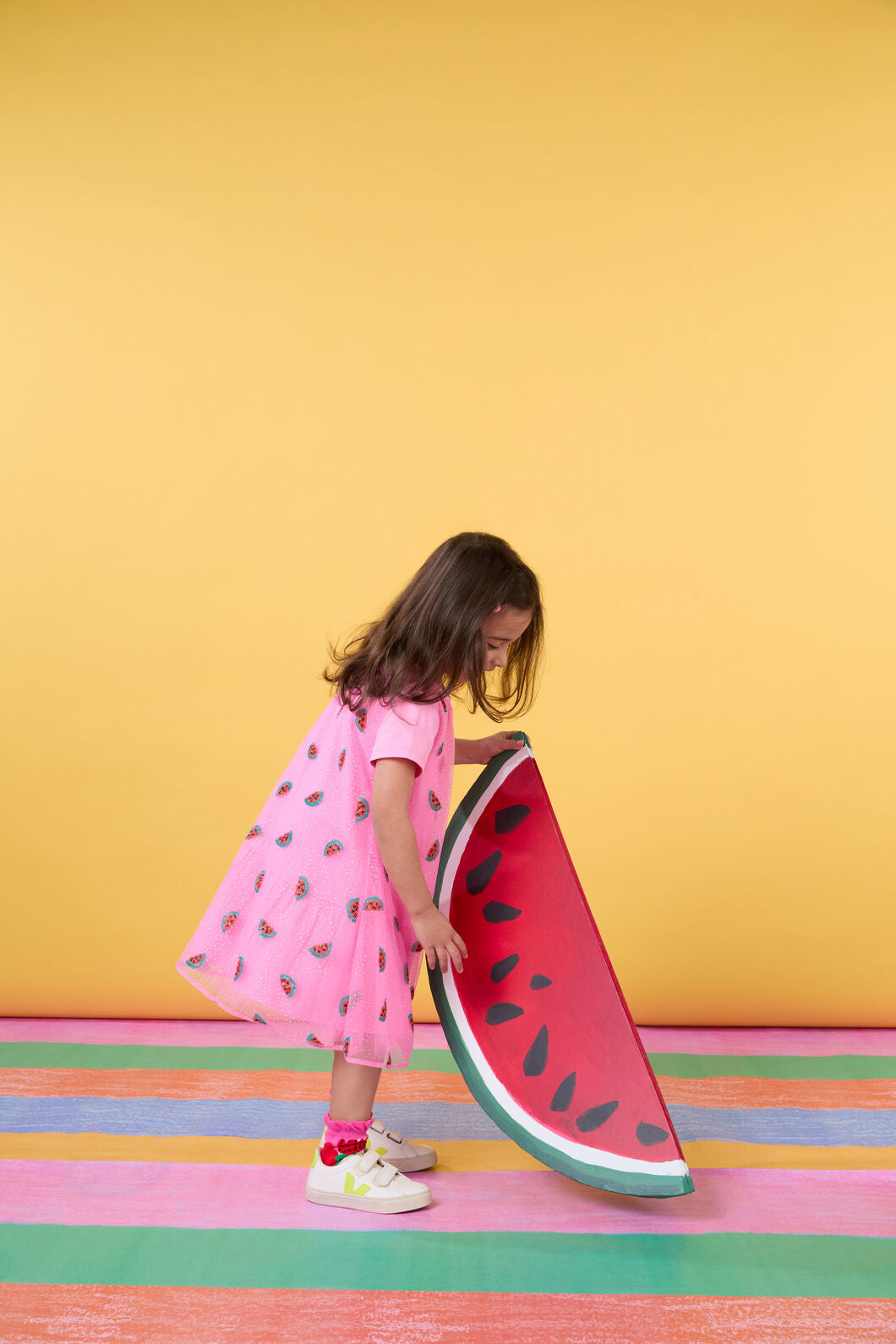 Gorman - Watermelon Sequin Kids Dress - pink