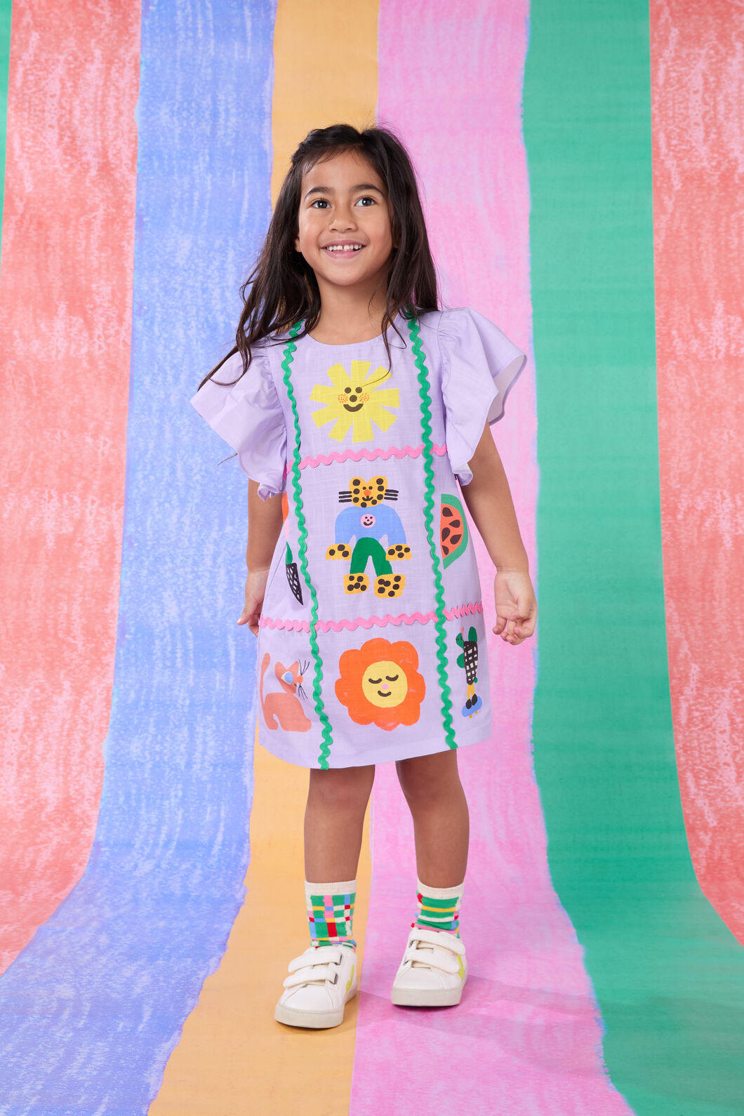 Gorman - Ric Rac Kids Dress - lilac