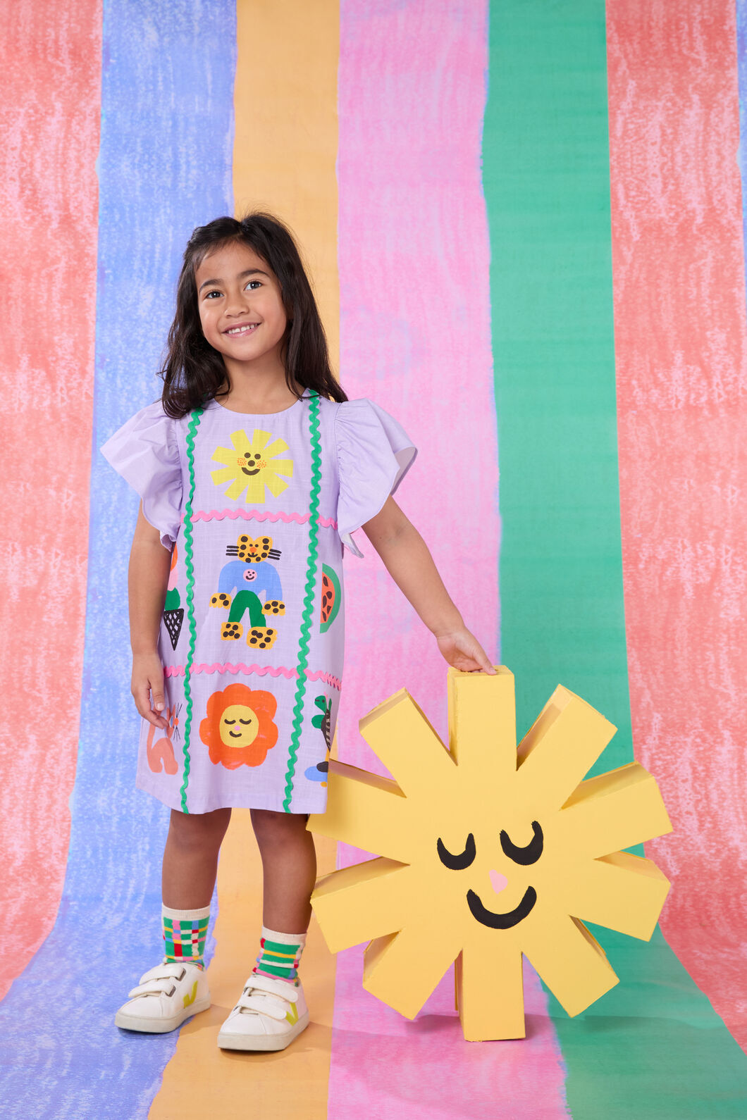 Gorman - Ric Rac Kids Dress - lilac