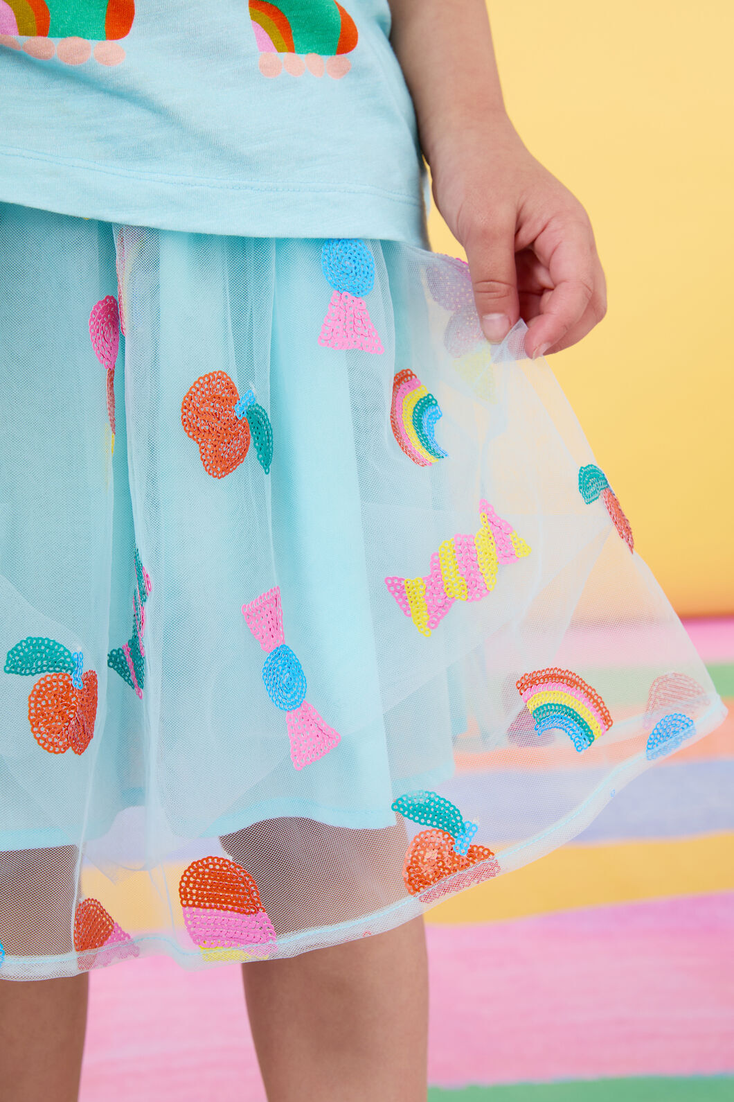 Gorman - Lollies Sequins Kids Skirt - blue