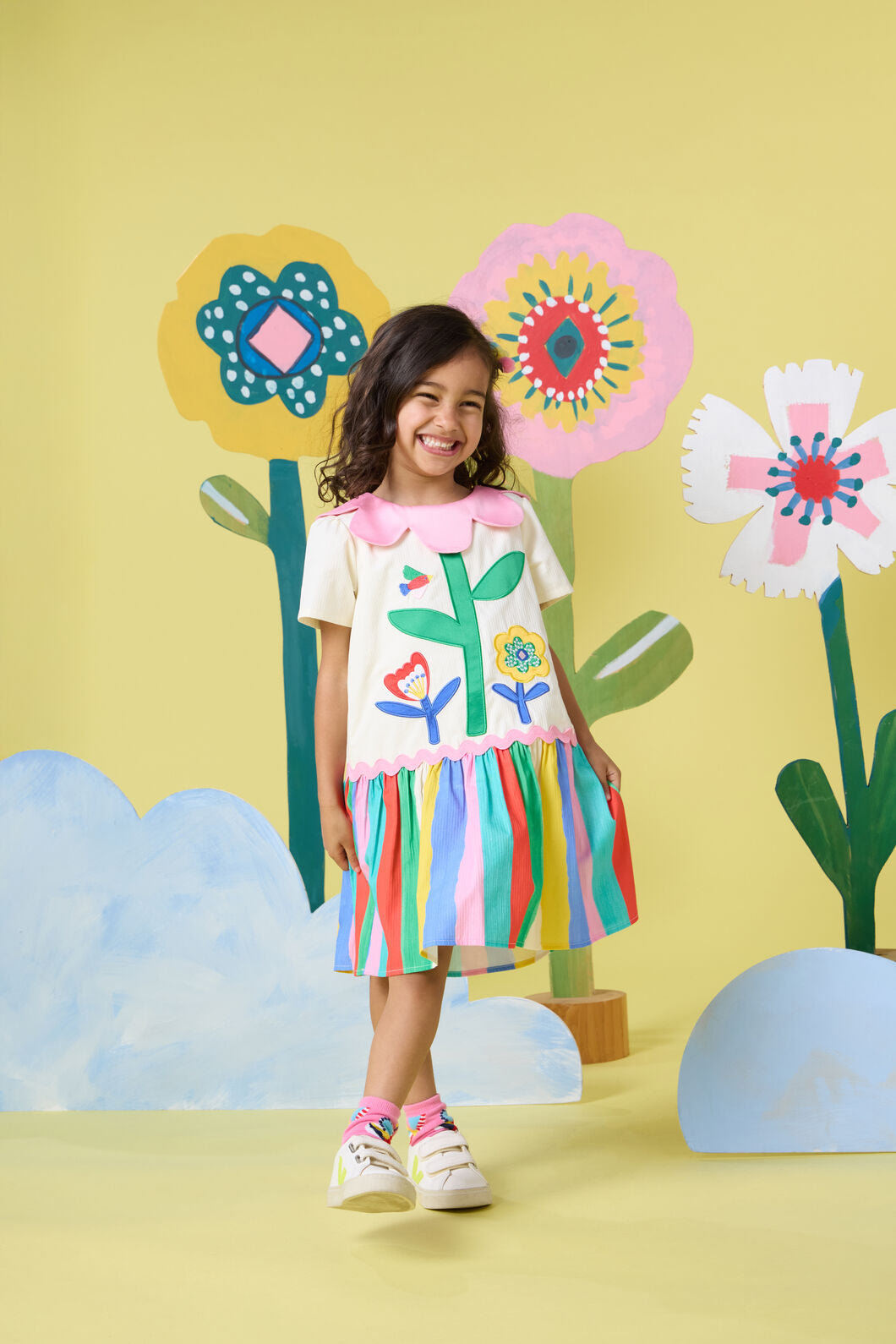 Gorman - Petal Neck Kids Party Dress - multi