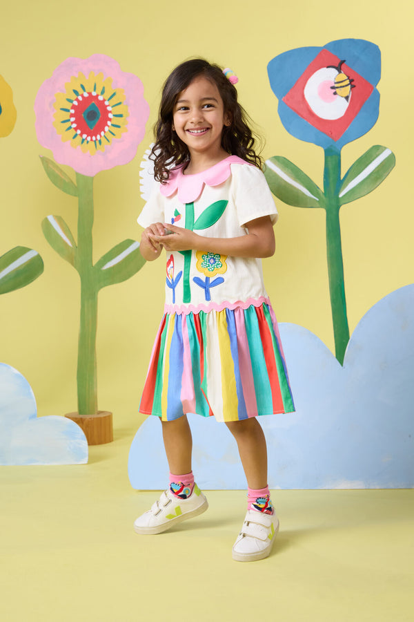 Gorman - Petal Neck Kids Party Dress - multi