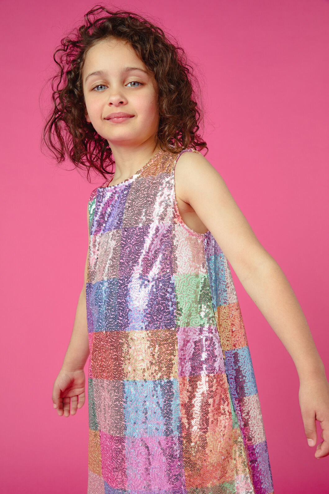Gorman - Gingham Sequin Kids Dress - multi