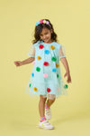 Gorman - Pompom Mesh Kids Dress - mint