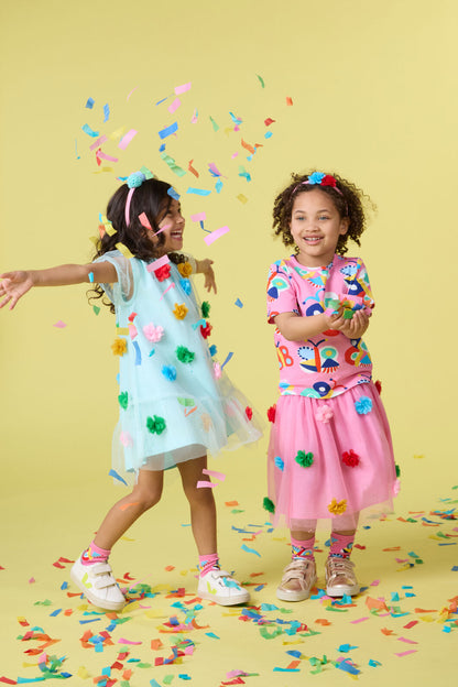 Gorman - Pompom Mesh Kids Dress - mint