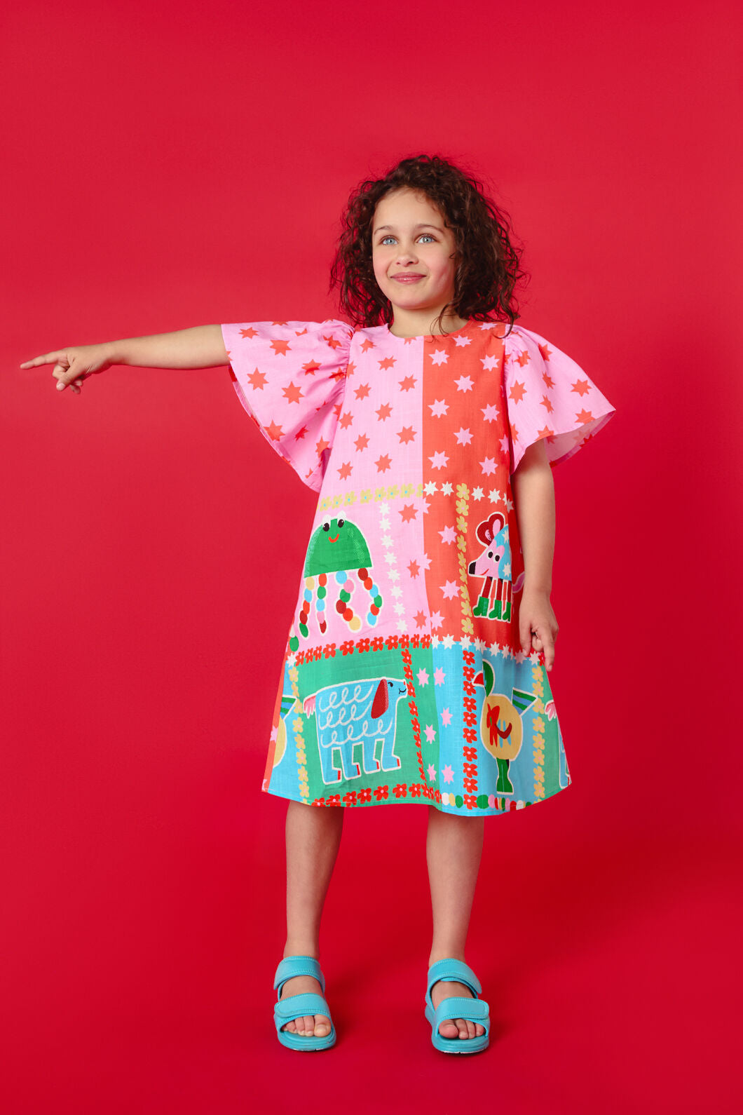 Gorman - Buggy Grid Kids Frill Dress - multi