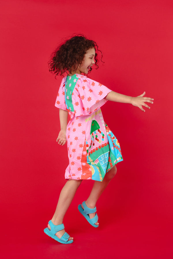 Gorman - Buggy Grid Kids Frill Dress - multi