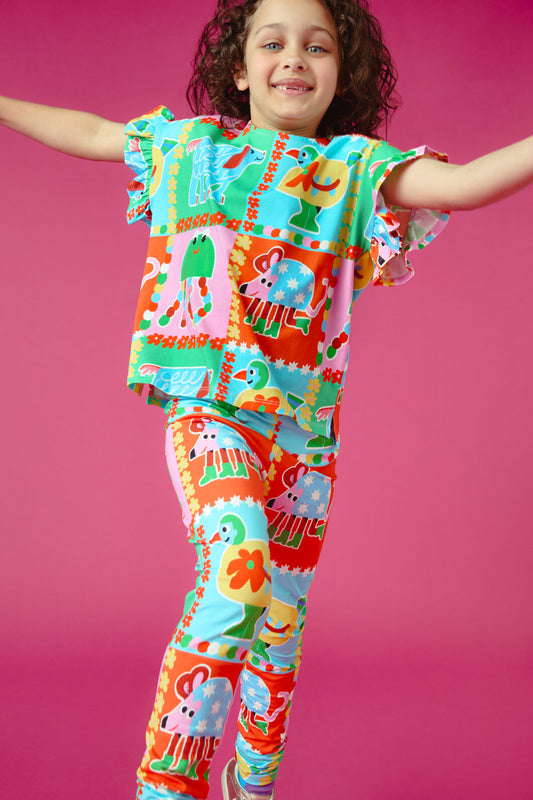 Gorman - Buggy Grid Kids Frill Tee - multi