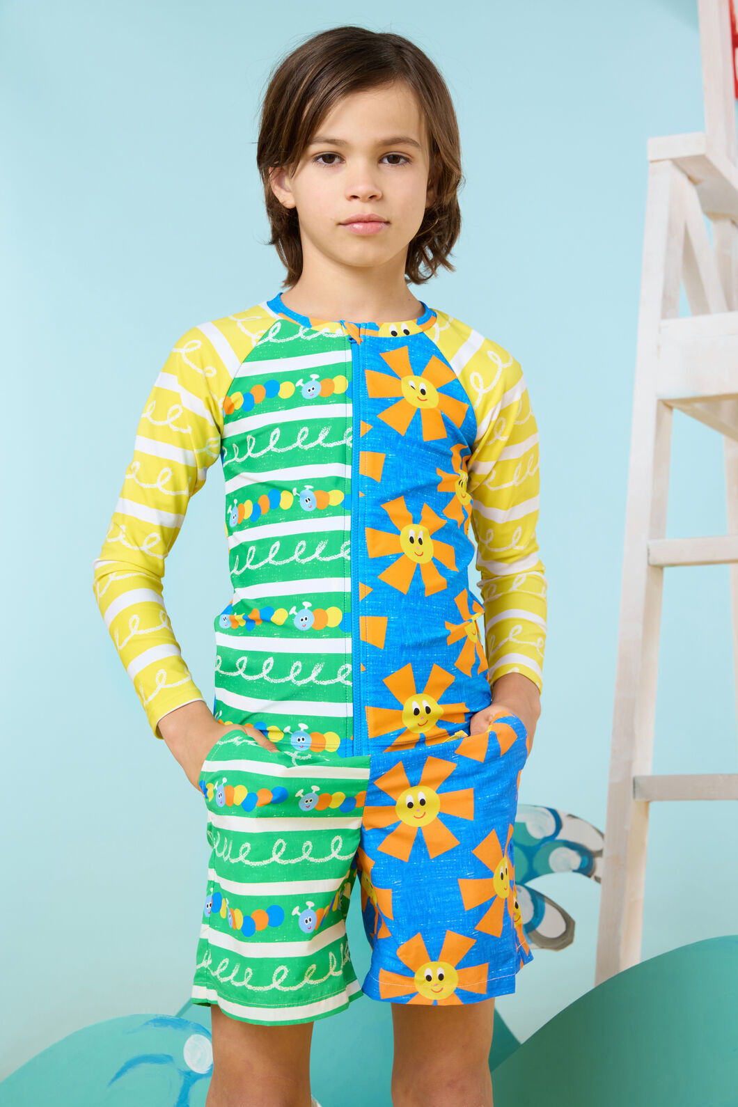 Gorman - Mix Match Kids Swim Zip Top - multi