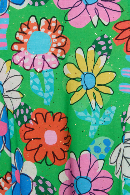 Gorman - Cut Out Floral Kids Splice Dre - green