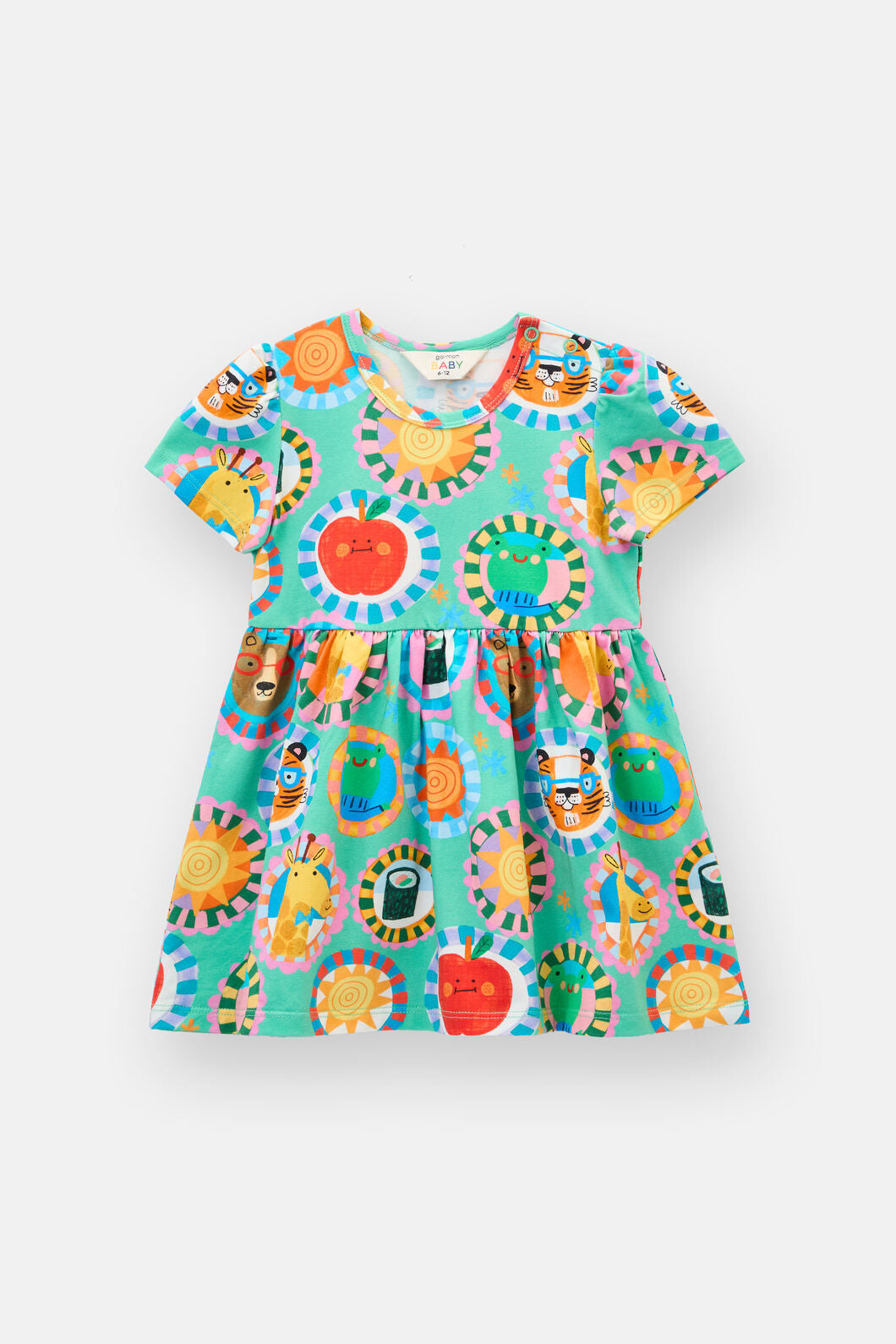 Gorman - Animal Stamp Baby Dress - green