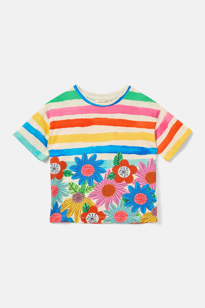 Gorman - Floral Stripe Kids SS Tee - multi