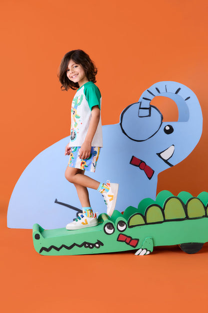 Gorman - Party Croc Kids SS Raglan Tee - multi