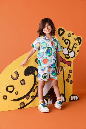 Gorman - Animal Stamp Kids Shorts - cream