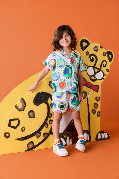 Gorman - Animal Stamp Kids Shorts - cream