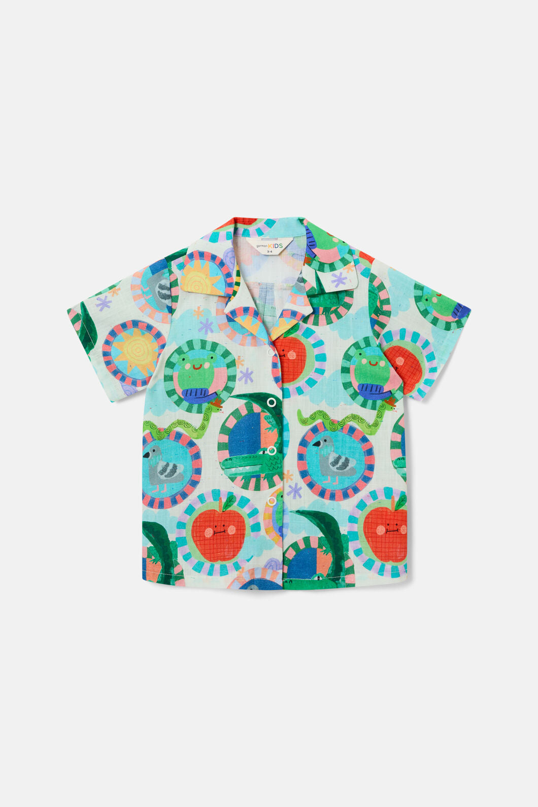 Gorman - Animal Stamp Kids Shirt - cream
