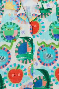 Gorman - Animal Stamp Kids Shirt - cream